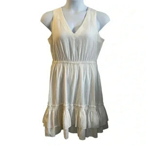 Calvin Klein white ruffled sleeveless sundress est size XL missing size tag